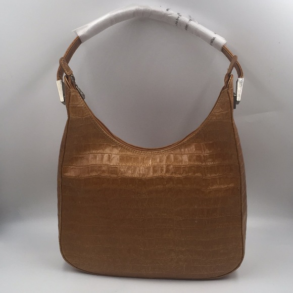 Carla Sade  Embossed Leather Yellow Hobo Bag - Picture 5 of 10
